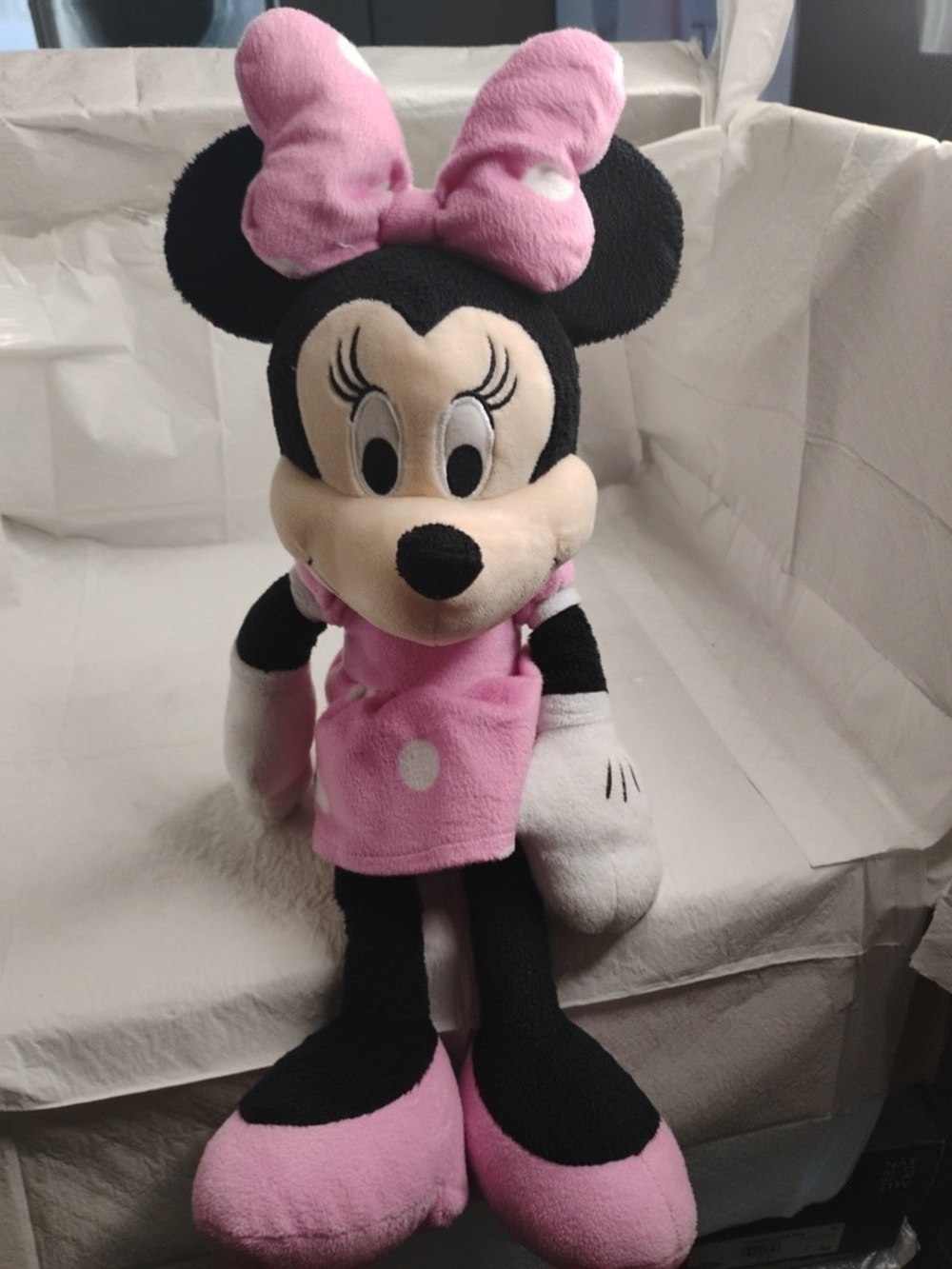 Disney Minnie Mouse Plush - Pink Bow & Dress with White Polka Dots